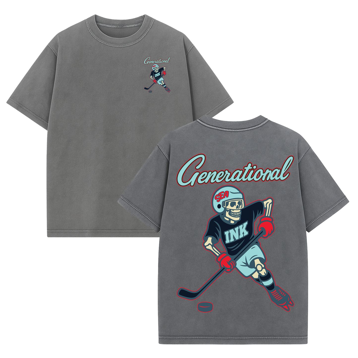 Athletes Never Die Acid Wash Tee