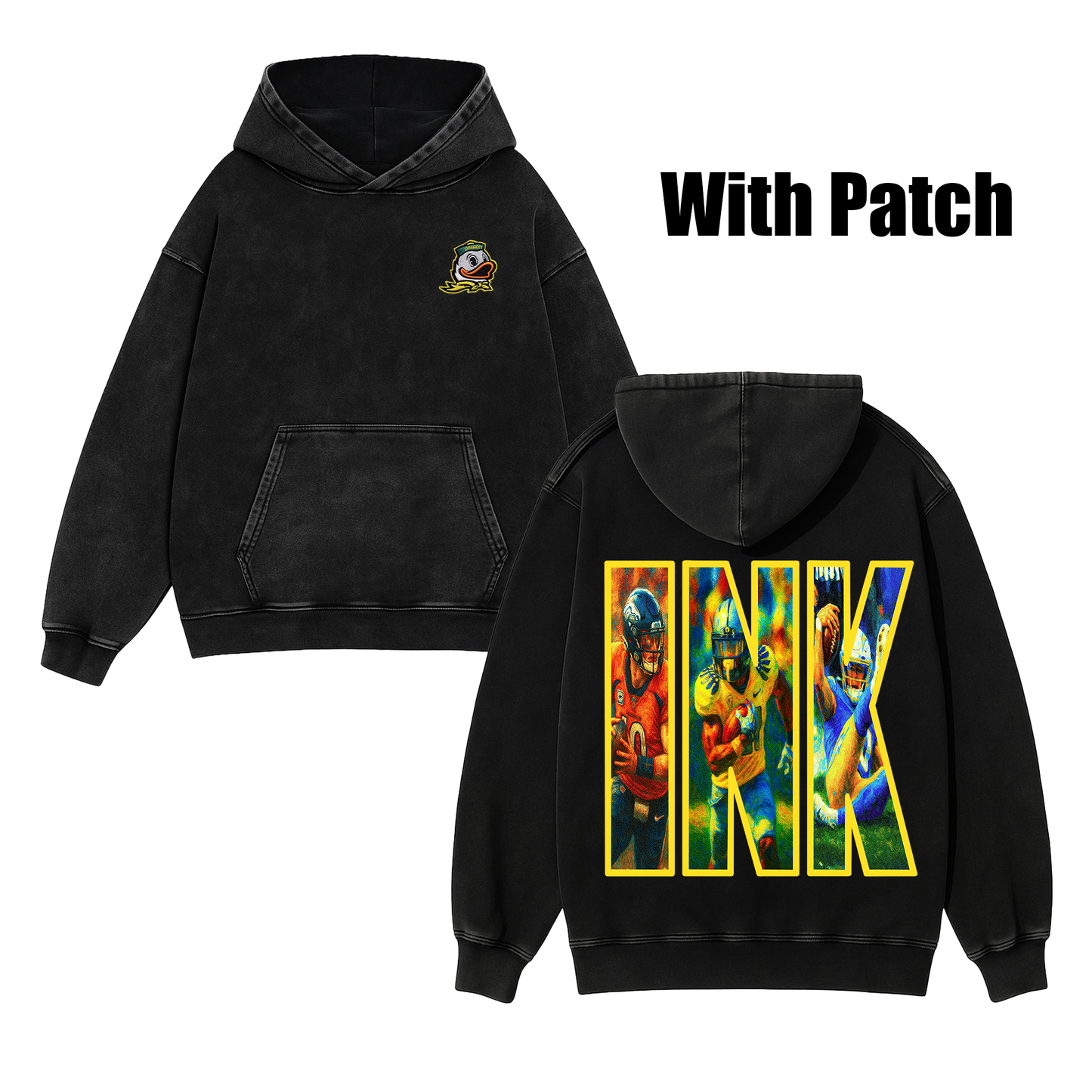 Custom Signature Ink Acid Wash Hoodie